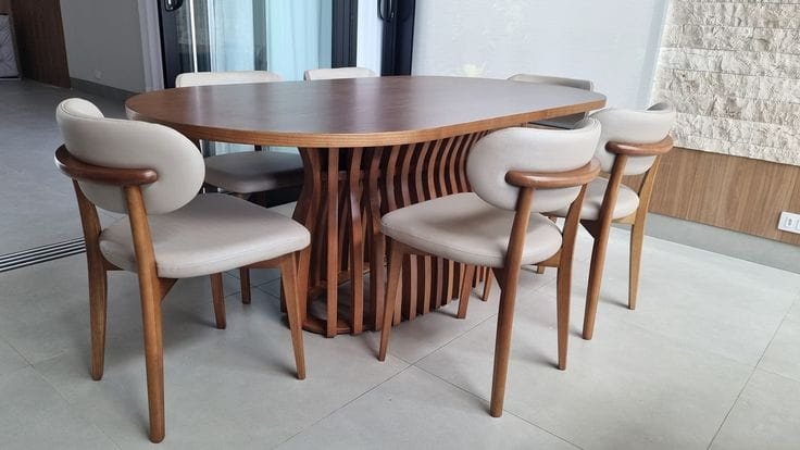 تصویر 1 از صندلی چوبی میز غذا خوری مینیمال با طراحی ساده